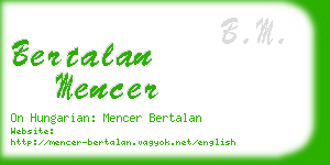 bertalan mencer business card